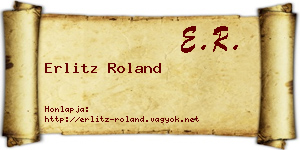 Erlitz Roland névjegykártya
